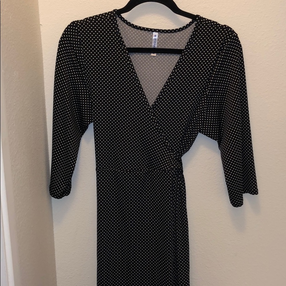 Polka dot wrap dress